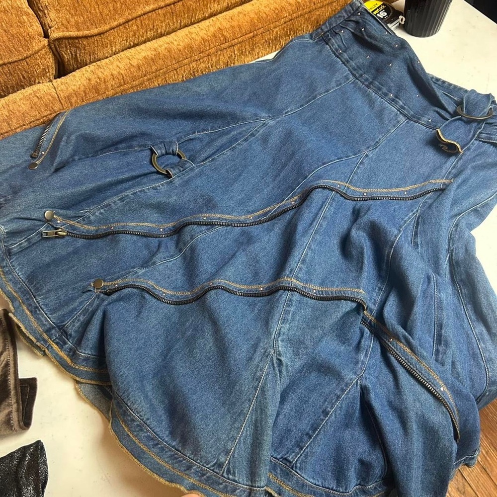 Denim A-Line Skirt - Picture 5 of 5